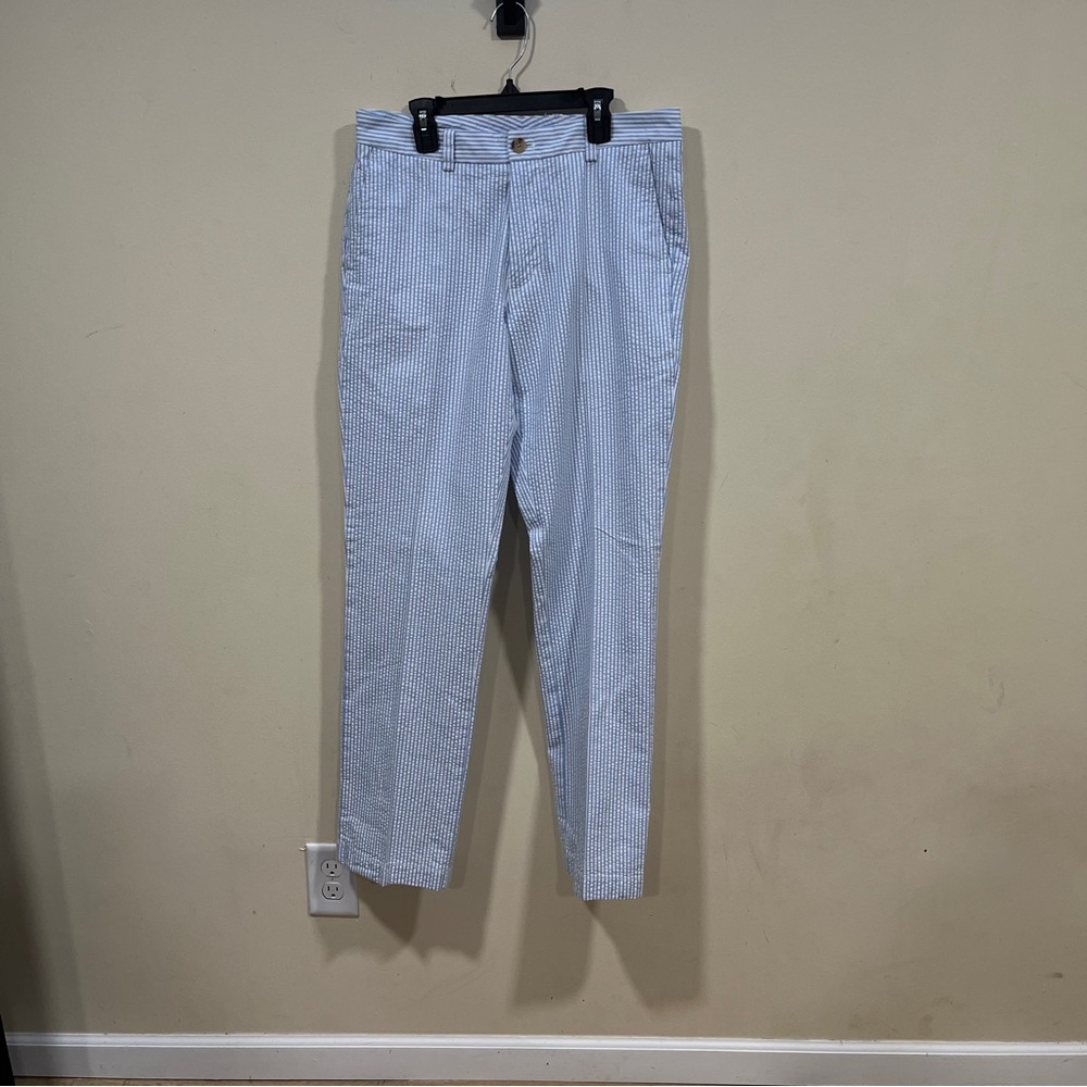 Vineyard Vines Blue and White Pinstriped Slim Fit breaker Pants 30X32 - Picture 2 of 8